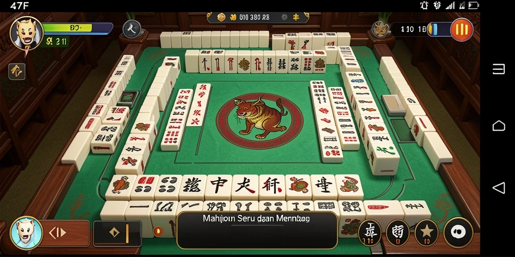 Screenshot utama 47F menampilkan gameplay Mahjong yang seru.