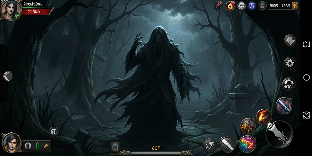 Screenshot gameplay 6CF menampilkan suasana Horror yang mencekam.