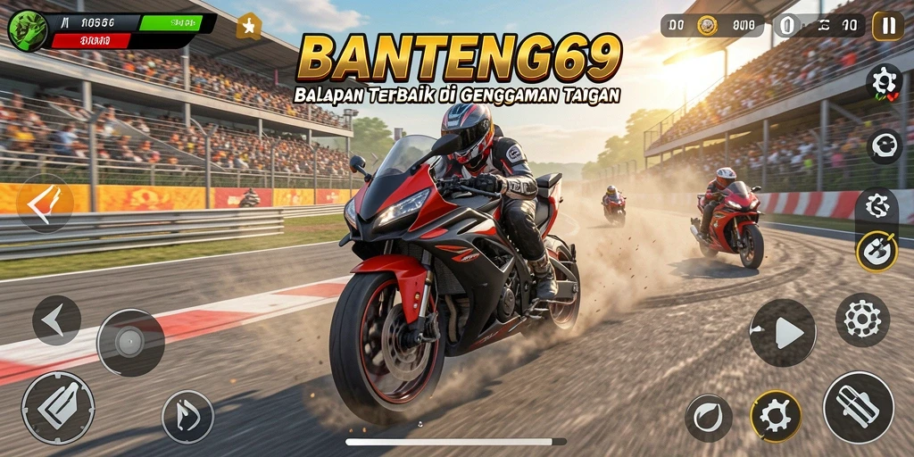 Gameplay balapan motor yang seru dan menegangkan di BANTENG69.