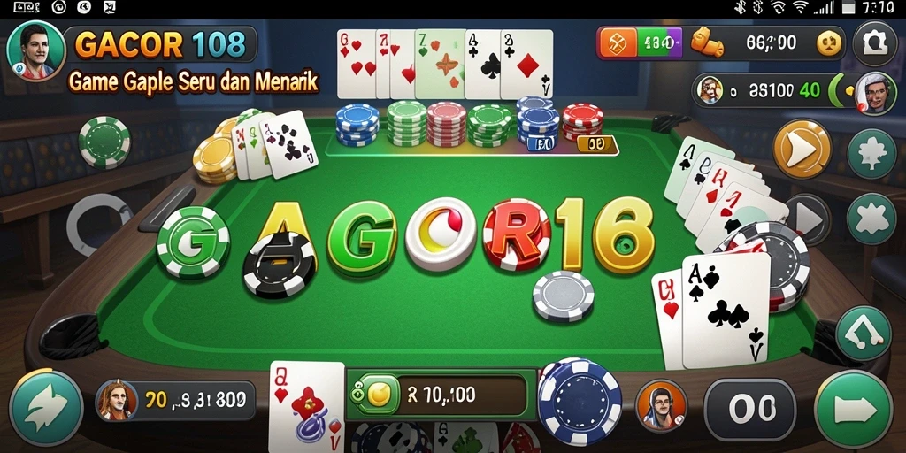 Screenshot gameplay Gaple di GACOR108 yang seru dan interaktif.
