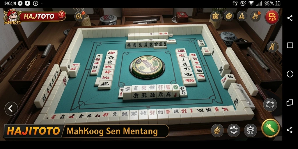 Screenshot gameplay HAJITOTO yang menampilkan tantangan Mahjong.