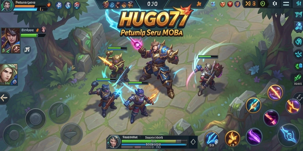 Gameplay seru HUGO77 saat pertarungan tim.