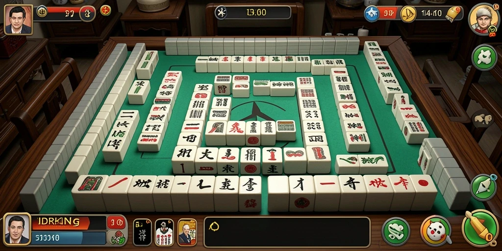 Tampilan gameplay Mahjong yang menantang dan menarik.