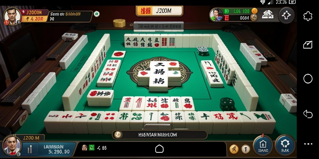 Screenshot gameplay menarik dari J200M yang menampilkan Mahjong.