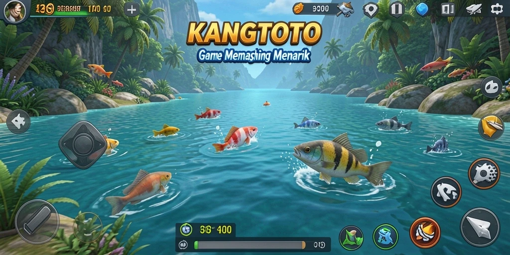 Screenshot gameplay KANGTOTO dengan tampilan memancing yang menakjubkan.