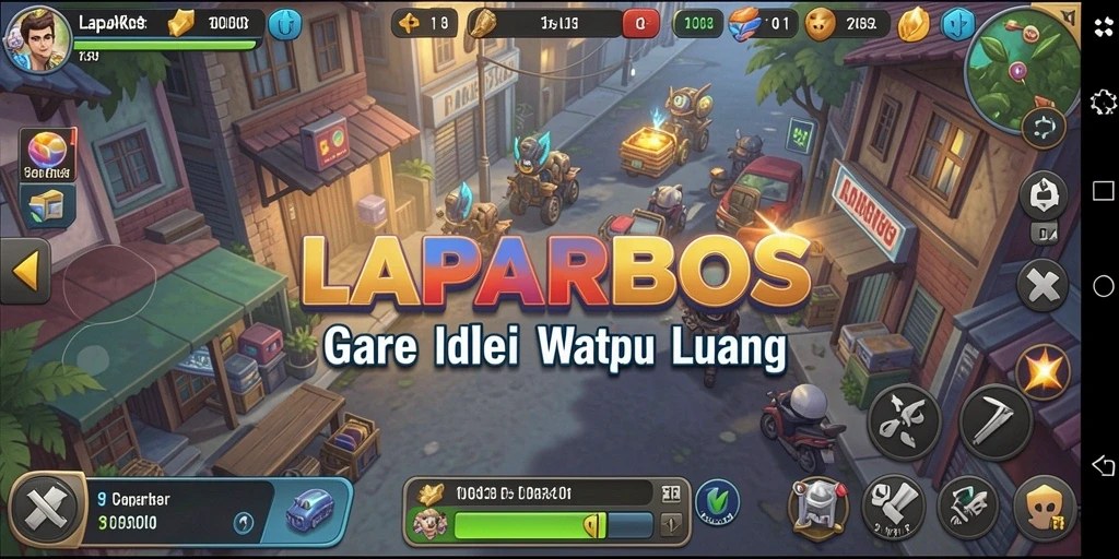 Screenshot utama LAPARBOS dengan gameplay Idle yang menawan.