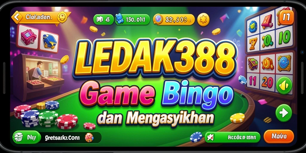 Tampilan gameplay seru dari LEDAK388 dengan suasana Bingo yang nyata.