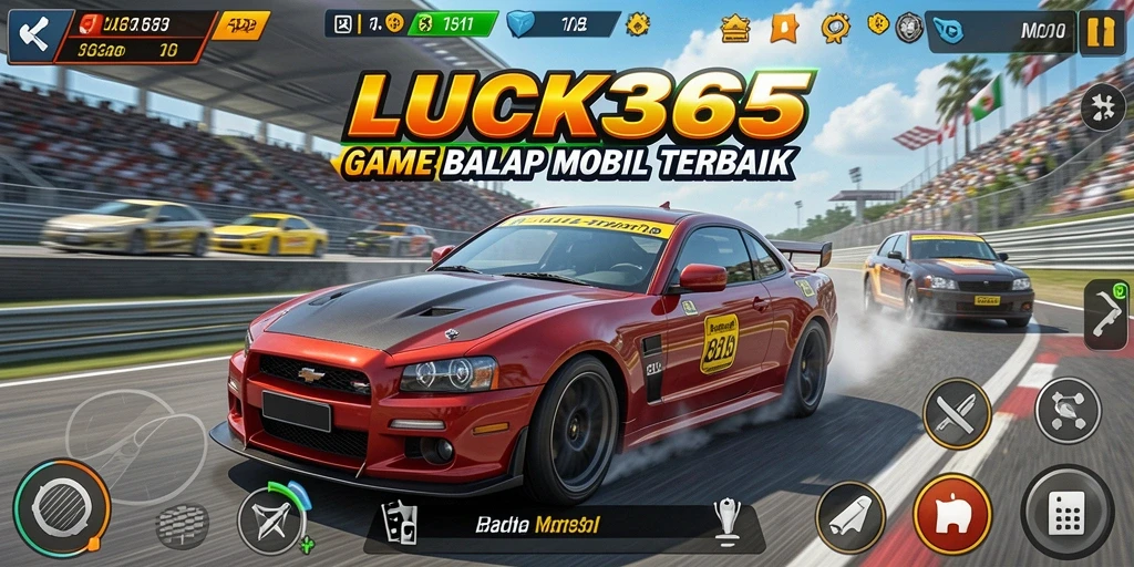Tampilan gameplay menakjubkan dengan kecepatan tinggi dan lintasan menarik.
