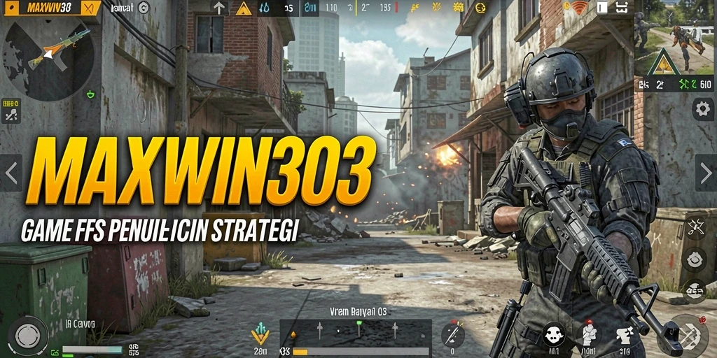 Screenshot gameplay MAXWIN303 menampilkan aksi menembak yang intens.