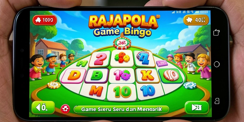 Screenshot gameplay RAJAPOLA menampilkan keseruan permainan Bingo.
