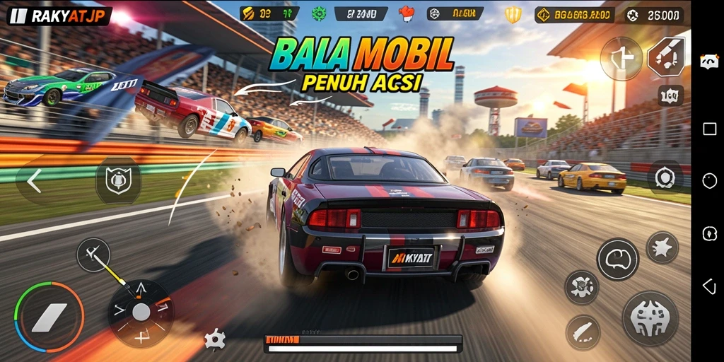Screenshot menampilkan aksi balapan cepat di RAKYATJP.