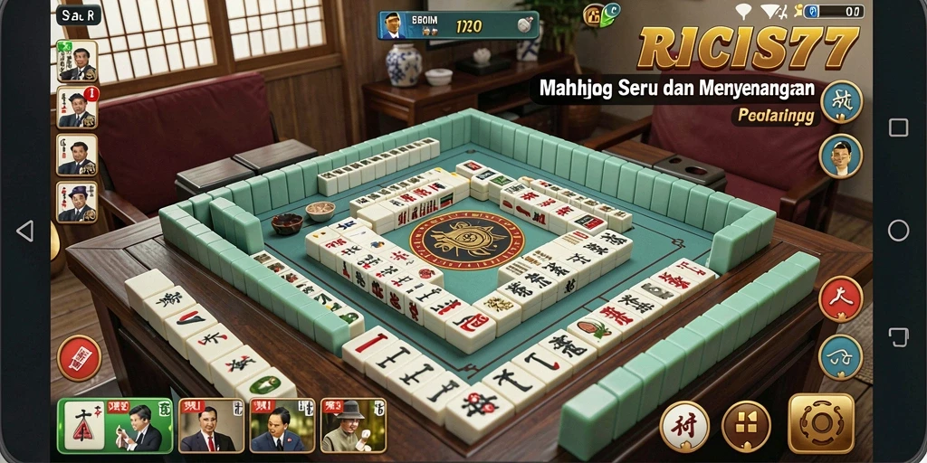 Tampilan gameplay seru di RICIS77, penuh tantangan Mahjong.