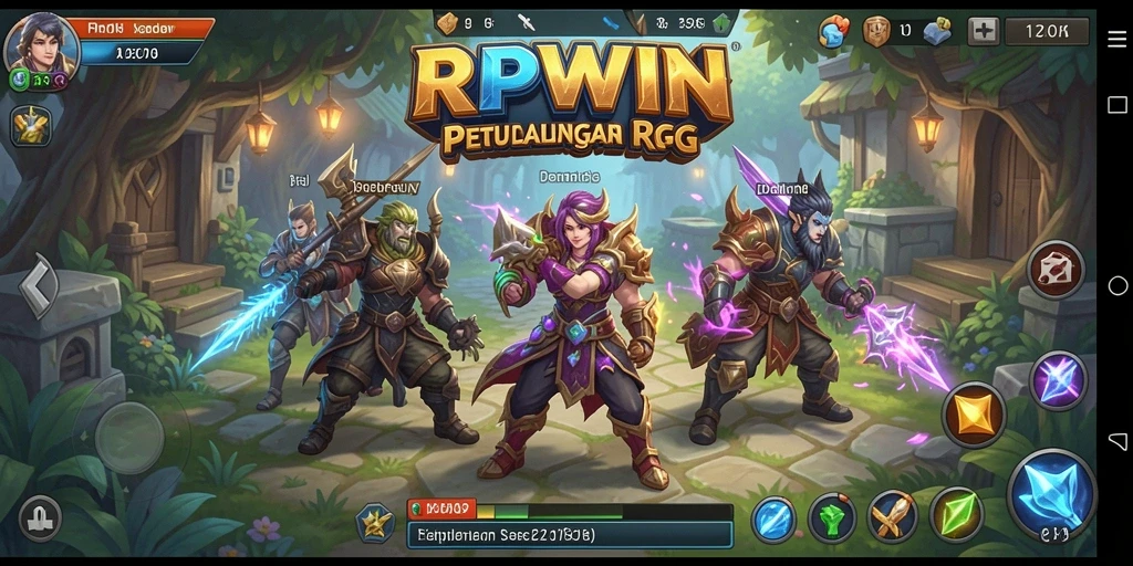 Tangkapan layar yang menunjukkan aksi seru dalam gameplay RPG RPWIN.