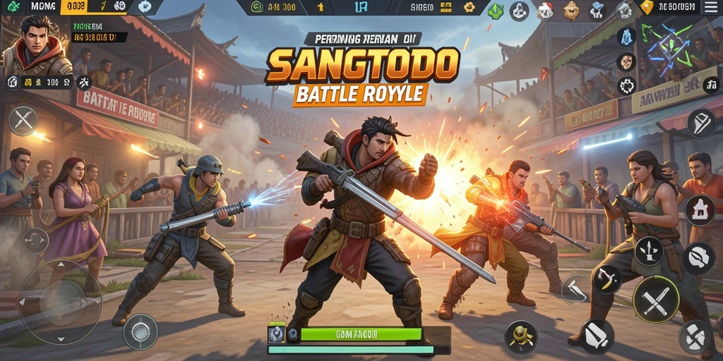 Gameplay seru SANGTOTO dalam pertempuran Battle Royale.