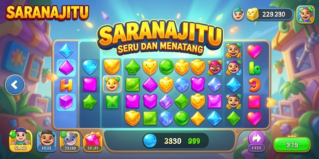 Tampilan gameplay menarik dari SARANAJITU dengan tantangan mencocokkan objek.