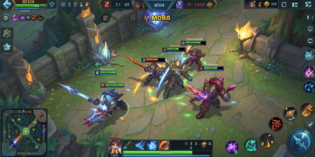 Screenshot menampilkan aksi seru dalam permainan MOBA SE328.