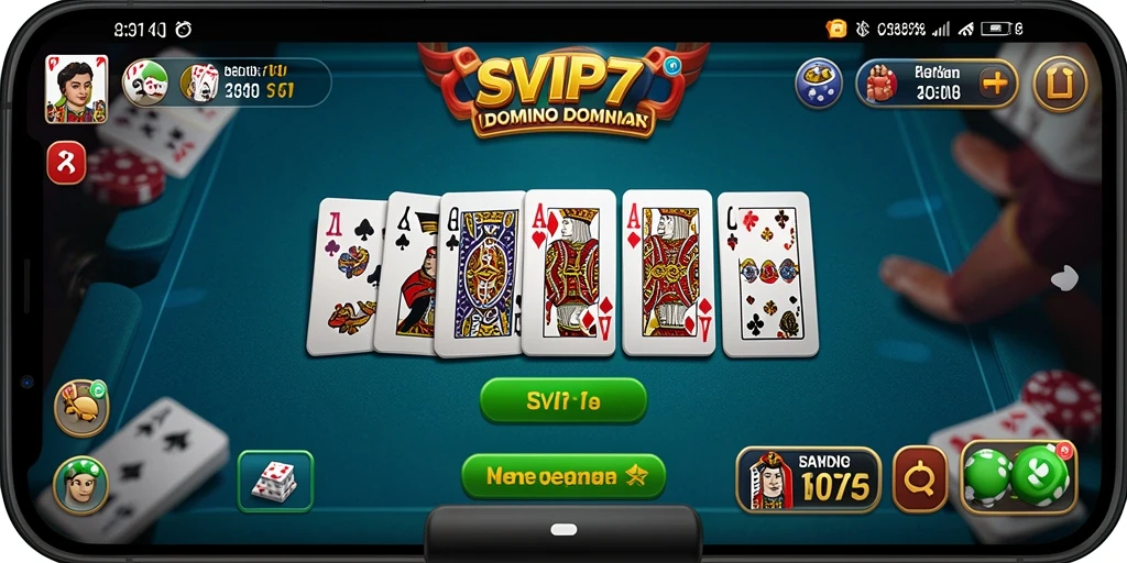 Screenshot gameplay SVIP7 yang menunjukkan aksi seru permainan Domino.